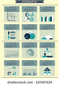 Infographic vector graphs and elements.Vector illustration.