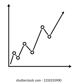 Infographic vector icon. Chart icon. Growing graph symbol vector illustration.