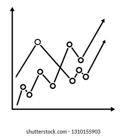 Infographic vector icon. Chart icon. Growing graph symbol vector illustration.