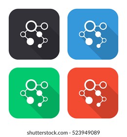 Infographic vector icon - colored illustration (gray blue green red)   with long shadow