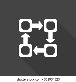 infographic vector icon with long shadow