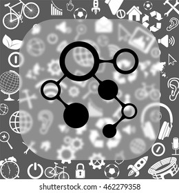 Infographic vector icon - matte glass button on background consisting of  different icons