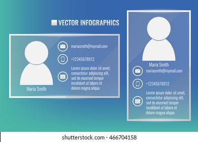 Infographic vector, id card with man symbol and personal information