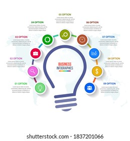 infographic Vector idea circle light bulb  set of templates for graphs