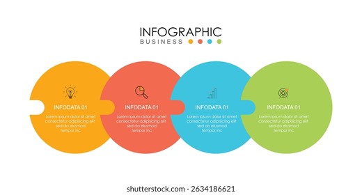 infographic vector illustration with 3, 8, 5, 7 steps, infographic template design. Can be used for process diagrams, presentations, workflows.
