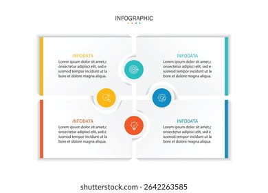 infographic vector illustration with 4 steps, infographic template design. Can be used for process diagrams, presentations, workflows.