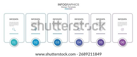 infographic vector illustration with 6 steps, infographic template design. Can be used for process diagrams, presentations, workflows.