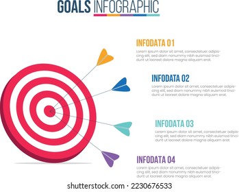 Infographic vector illustration of arrow on target