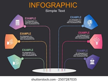 Infographic vector illustration with bars graph arranged by height showing growth in stages for presentation, management, administration, planning, banking and management. Progress timeline.