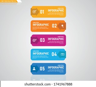 Infographic vector illustration Can be used for process, presentations, layout, banner,info graph. There are 5 steps or layers. 