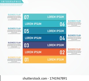 Infographic vector illustration Can be used for process, presentations, layout, banner,info graph. There are 7 steps or layers. 