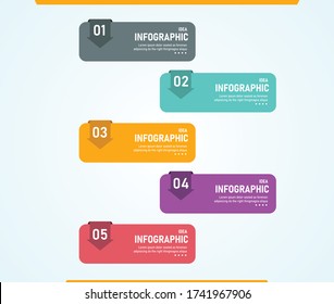 Infographic vector illustration Can be used for process, presentations, layout, banner,info graph. There are 5 steps or layers. 