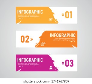 Ilustración vectorial de infografía Puede utilizarse para procesos, presentaciones, disposición, banner, gráfico de información. Hay 3 pasos o capas. 