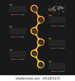 Infographic vector illustration Connection on  color gradient chart origami paper color info-graphic template for diagram presentation chart and business concept with  element options