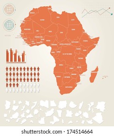 Infographic Vector Illustration With Map Of Africa