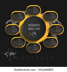 Infographic vector illustration Partition color gradient chart origami paper color info-graphic template for diagram presentation chart and business concept with  element options