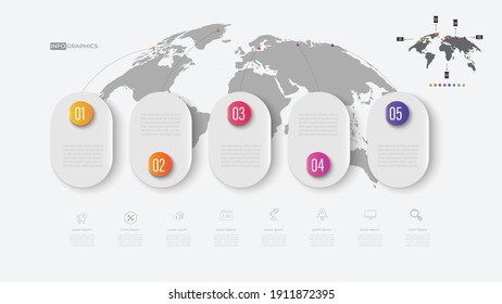 Infographic vector illustration Thin Line  Connection on  color gradient chart origami paper color info-graphic template for diagram presentation chart and business concept with  element options