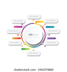 Infographic vector illustration Thin Line Connection on color gradient chart origami paper color info-graphic template for diagram presentation chart and business concept with element options