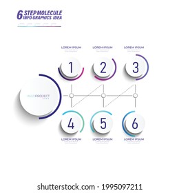 Infographic vector illustration Thin Line Connection on color gradient chart origami paper color info-graphic template