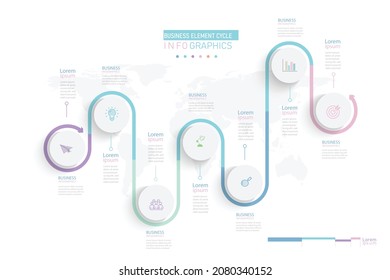 Ilustración vectorial infográfica Conexión de línea delgada en la gráfica de gradiente de color origami plantilla de color de papel info-gráfico para la gráfica de presentación de diagrama y el concepto de negocio con opciones de elemento
