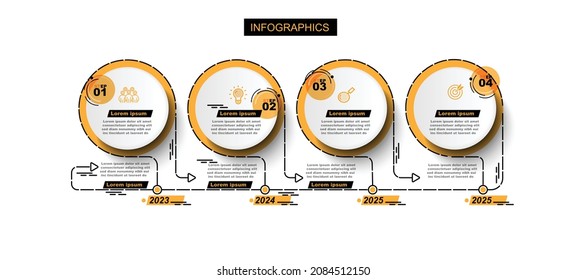Infographic vector illustration Thin Line Connection on orange theme chart origami paper color info-graphic template for diagram presentation chart and business concept with element options
