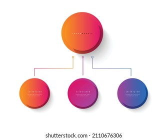 Ilustración vectorial infográfica Conexión de línea delgada en la gráfica de gradiente de color origami plantilla de color de papel info-gráfico para la gráfica de presentación de diagrama y el concepto de negocio con opciones de elemento
