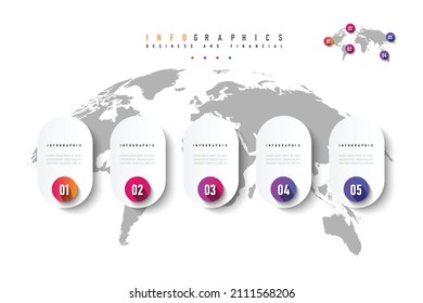 Ilustración vectorial infográfica Conexión de línea delgada en la gráfica de gradiente de color origami plantilla de color de papel info-gráfico para la gráfica de presentación de diagrama y el concepto de negocio con opciones de elemento

