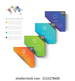 Ilustración vectorial infográfica Conexión de línea delgada en la gráfica de gradiente de color origami plantilla de color de papel info-gráfico para la gráfica de presentación de diagrama y el concepto de negocio con opciones de elemento
