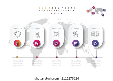 Ilustración vectorial infográfica Conexión de línea delgada en la gráfica de gradiente de color origami plantilla de color de papel info-gráfico para la gráfica de presentación de diagrama y el concepto de negocio con opciones de elemento
