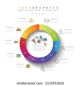 Ilustración vectorial infográfica Conexión de línea delgada en la gráfica de gradiente de color origami plantilla de color de papel info-gráfico para la gráfica de presentación de diagrama y el concepto de negocio con opciones de elemento

