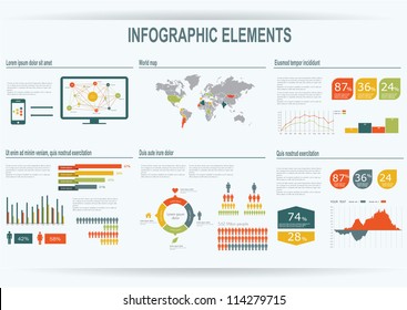 Infographic vector illustration. World Map and Information Graphics