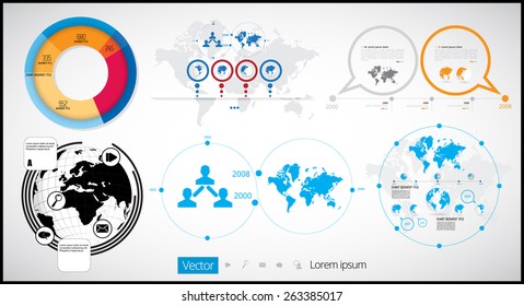 infographic vector illustration. World Map and Information Graphics