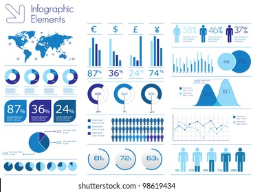  infographic vector illustration. World Map and Information Graphics