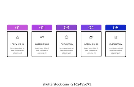 Infographic. Vector Infographics design template with icons and 5 numbers options or steps. Can be used for process diagram, presentations, workflow layout, banner, flow chart, info graph.