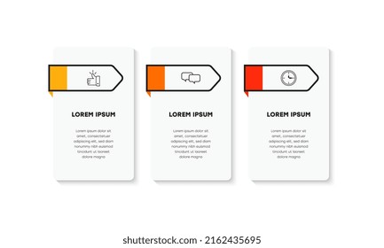 Infografía. Plantilla de diseño de infografías vectoras con iconos y 3 opciones de números o pasos. Se puede utilizar para el diagrama de procesos, presentaciones, diseño de flujo de trabajo, banner, diagrama de flujo, gráfico de información.