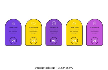 Infographic. Vector Infographics design template with icons and 5 numbers options or steps. Can be used for process diagram, presentations, workflow layout, banner, flow chart, info graph.