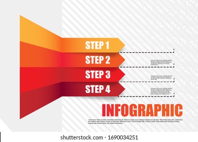 Infographic vector isolated diagram vector concept illustration. Multicolor arrows with numbered steps business background.