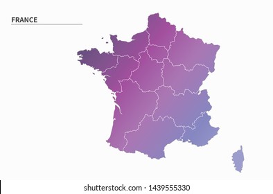 infographic vector map of france