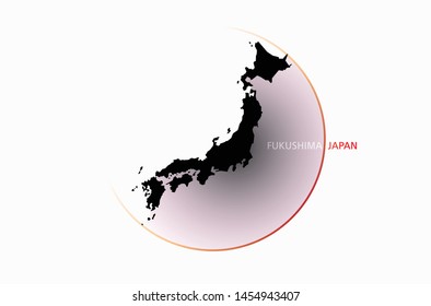 infographic vector map of fukushima in japan