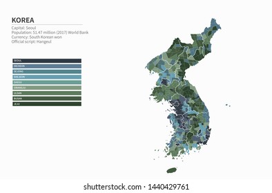 infographic vector map of south korea