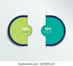 Infographic vector option banner with 2 steps. Color spheres, balls, bubbles. Infographic template.
