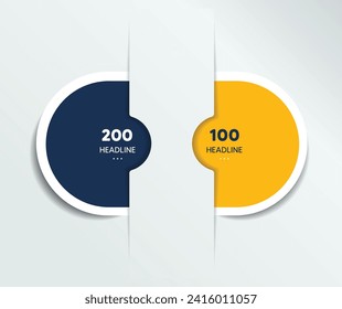Infographic vector option banner with 2 steps. Color spheres, balls, bubbles. Infographic template.
