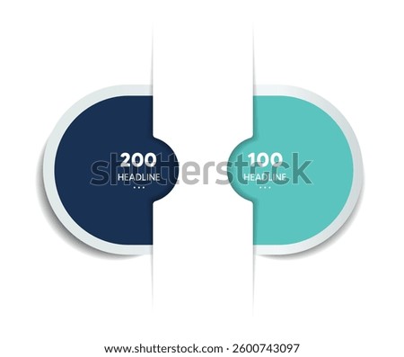 Infographic vector option banner with 2 steps. Color spheres, balls, bubbles. Infographic template.
