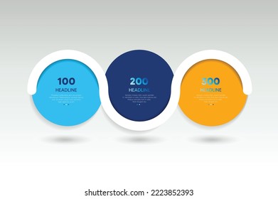 Infographic vector option banner with 3 steps. Color spheres, balls, bubbles. Infographic template.