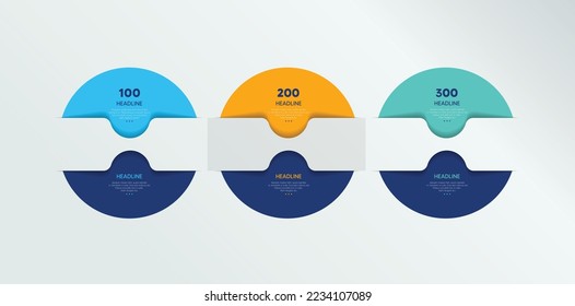 Infographic vector option banner with 3 steps. Color spheres, balls, bubbles. Infographic template.

