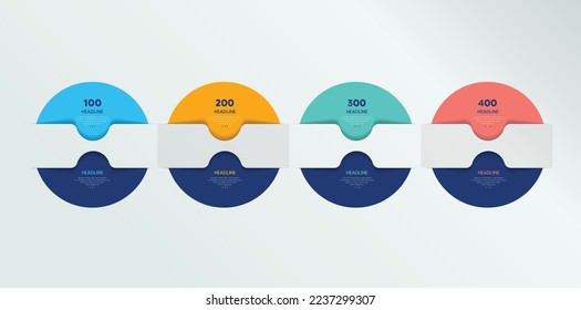 Infographic vector option banner with 4 steps. Color spheres, balls, bubbles. Infographic template.

