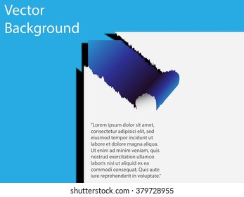 Infographic vector poster with sheet of paper and place for your text blue