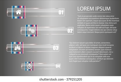 Infographic vector round banner with icons and place for text
