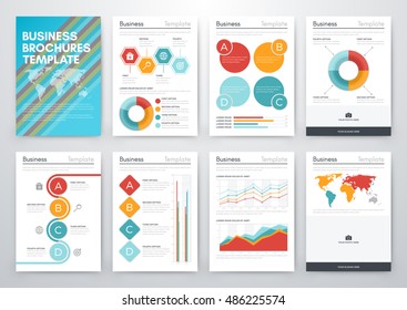 Infographic vector set. Business graphics brochures a4