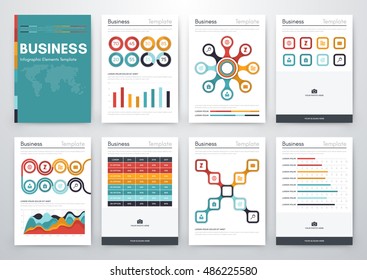 Infographic vector set. Business graphics brochures a4